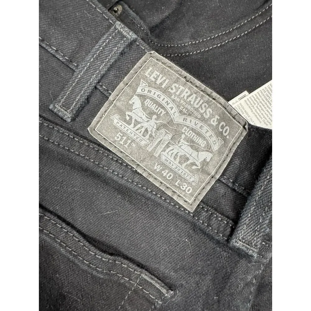 Levi’s 514 Straight Fit Black Jeans Men’s 40x30 Stretch Denim Pants
